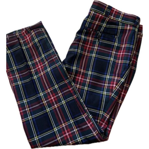 Strathmore Tartan Plaid Pants Men’s 34x27 100% Wool Scottish Pants - Picture 1 of 6